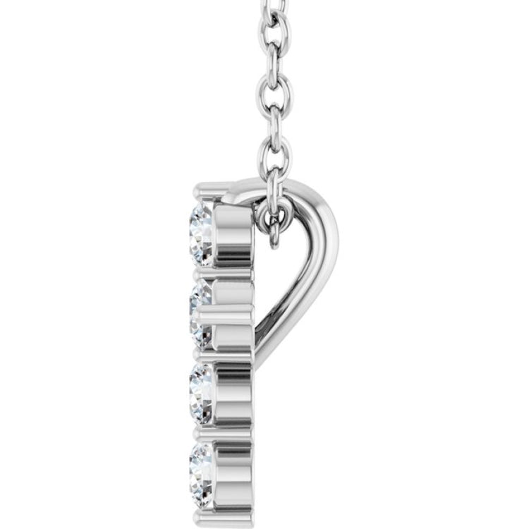 14K White Gold 1/6 CTW Lab-Grown Diamond Cross 16-18" Necklace