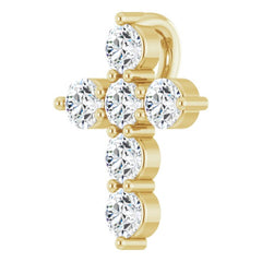 14K Yellow Gold 1/4 CTW Lab-Grown Diamond Cross Pendant