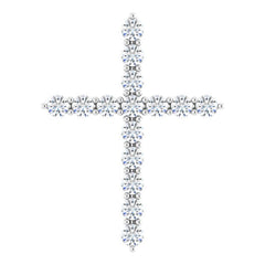 14K White Gold 1/2 CTW Lab-Grown Diamond Cross Pendant