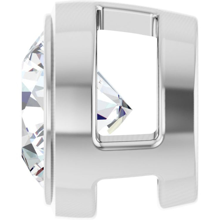 14K White Gold 1/2 CT Lab-Grown Diamond Slide Pendant