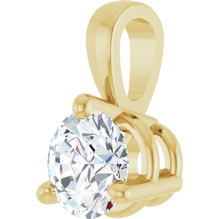 14K Yellow Gold 1/4 CT Lab-Grown Diamond Pendant