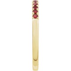 14K Yellow Gold Natural Mozambique Garnet Stackable Ring