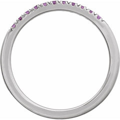 14K White Gold Natural Amethyst Stackable Ring