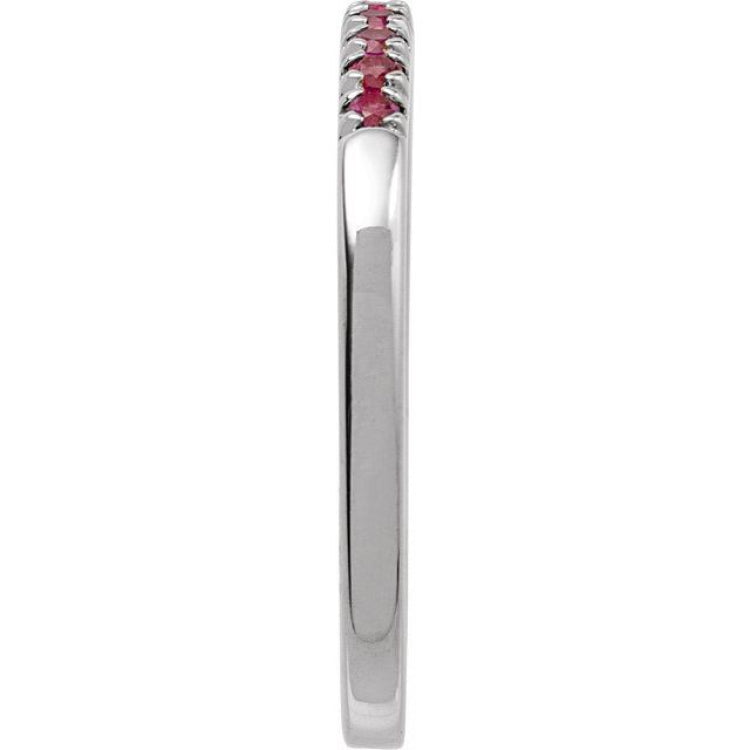 14K White Gold Lab-Grown Ruby Stackable Ring
