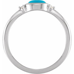 Platinum Natural Turquoise & .03 CTW Natural Diamond Ring