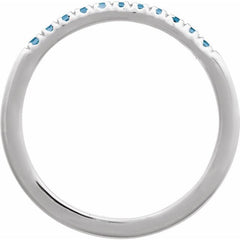 Sterling Silver Natural London Blue Topaz Stackable Ring