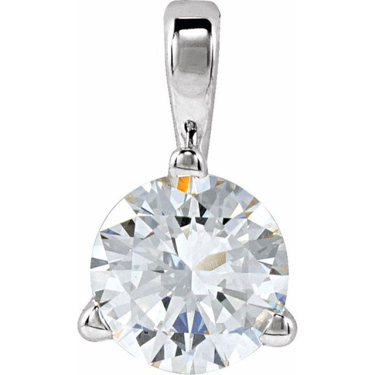 14K White Gold Lab-Grown Moissanite Pendant