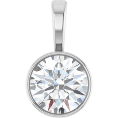 Platinum 5/8 CT Natural Diamond Bezel-Set Solitaire Pendant