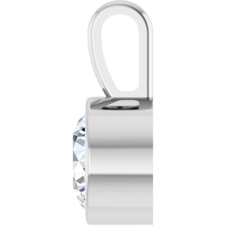 Platinum 5/8 CT Lab-Grown Diamond Bezel-Set Solitaire Pendant