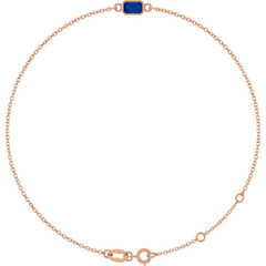 14K Rose Gold Natural Blue Sapphire 6 1/2-7 1/2" Bracelet