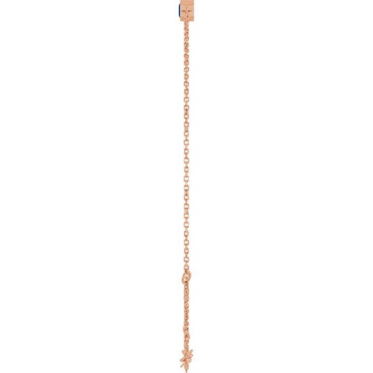 14K Rose Gold Natural Blue Sapphire 6 1/2-7 1/2" Bracelet