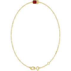 14K Yellow Gold Natural Ruby 6 1/2-7 1/2" Bracelet