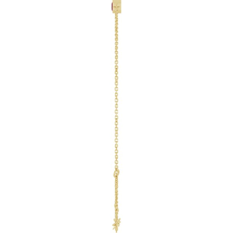14K Yellow Gold Natural Ruby 6 1/2-7 1/2" Bracelet