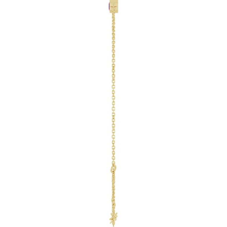 14K Yellow Gold Natural Pink Tourmaline 6 1/2-7 1/2" Bracelet