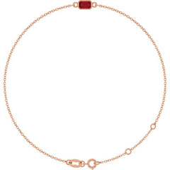 14K Rose Gold Natural Ruby 6 1/2-7 1/2" Bracelet