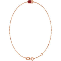 14K Rose Gold Natural Ruby 6 1/2-7 1/2" Bracelet