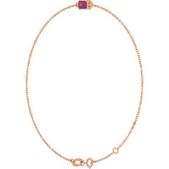 14K Rose Gold Natural Pink Tourmaline 6 1/2-7 1/2" Bracelet