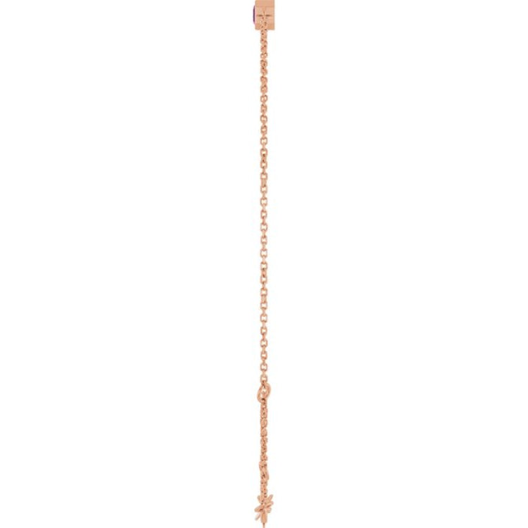 14K Rose Gold Natural Pink Tourmaline 6 1/2-7 1/2" Bracelet