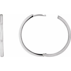Platinum Hinged 25 mm Hoop Earrings