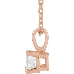 14K Rose Gold 1/3 CT Natural Diamond 18" Necklace