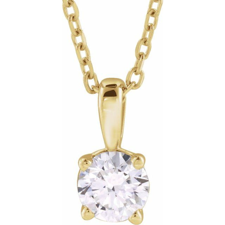14K Yellow Gold 1 CT Natural Diamond 18" Necklace