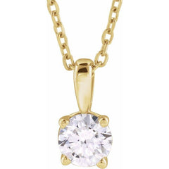 14K Yellow Gold 1 CT Lab-Grown Diamond 18" Necklace