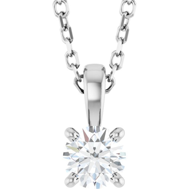 14K White Gold 1/4 CT Lab-Grown Diamond 18" Necklace