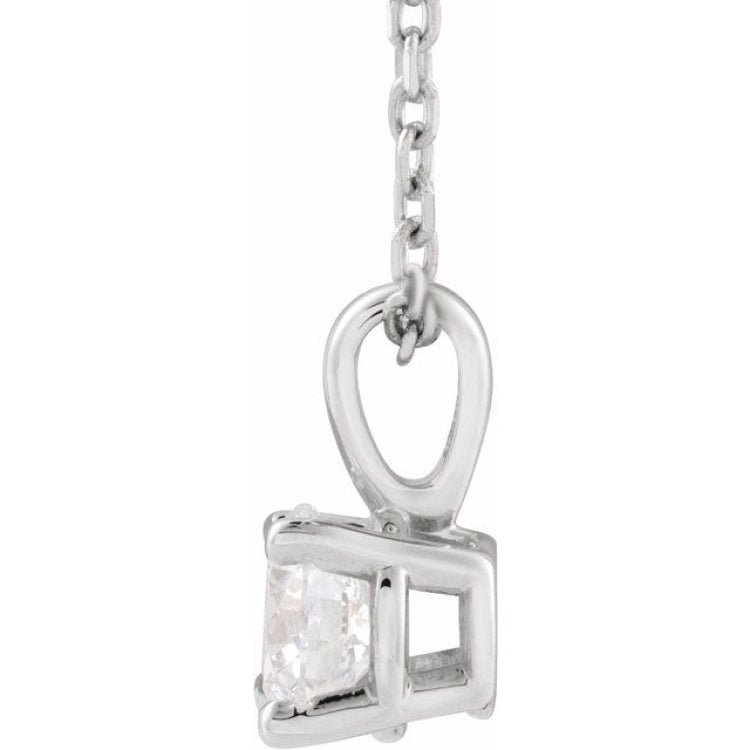 14K White Gold 1/3 CT Lab-Grown Diamond 18" Necklace