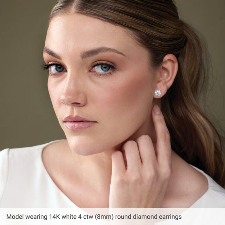 14K Rose Gold 1/3 CT Natural Diamond Earring