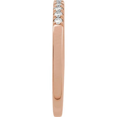 10K Rose Gold 1/6 CTW Natural Diamond Stackable Ring