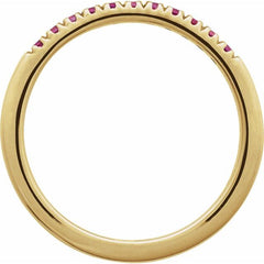 10K Yellow Gold Lab-Grown Ruby Stackable Ring