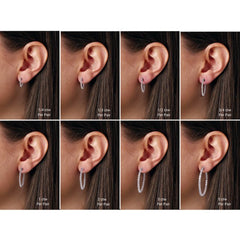 14K Yellow Gold 3 CTW Natural Diamond Inside-Outside 34.5 mm Hinged Hoop Earrings