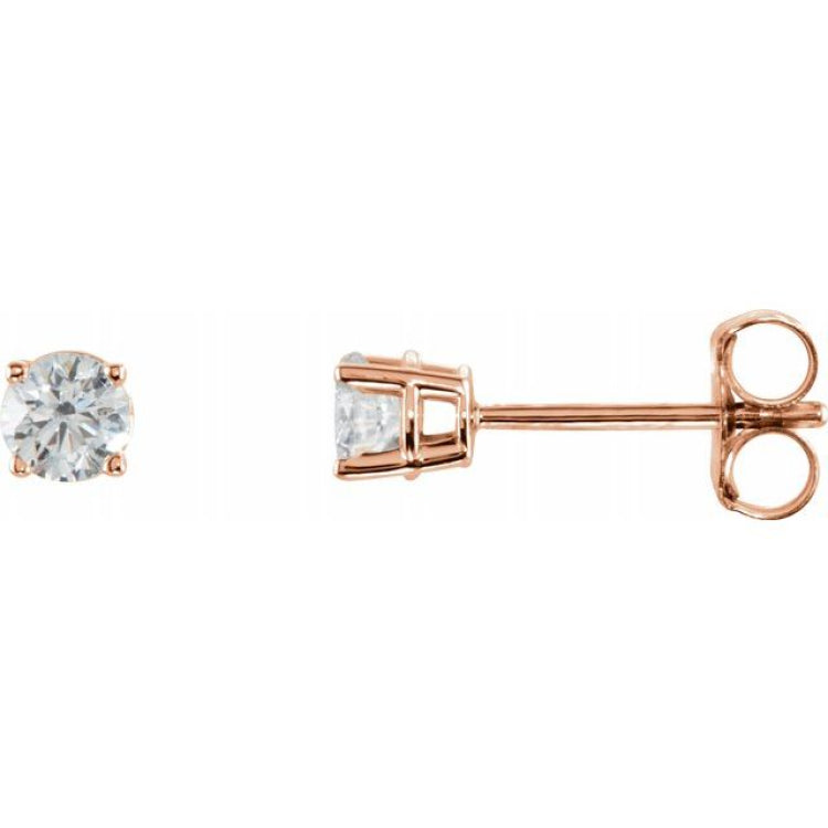 Sterling Silver 2.5 mm Imitation White Cubic Zirconia Earrings