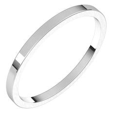 14K White Gold 1.5 mm Flat Band Size 6
