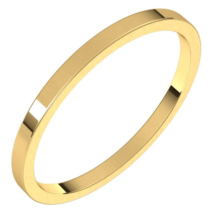 14K Yellow Gold 1.5 mm Flat Band Size 4.5