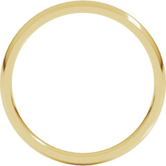18K Yellow Gold 2.5 mm Lightweight Comfort-Fit Half Round Band Size 6