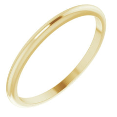 14K Yellow Gold 1.5 mm Half Round Band Size 6