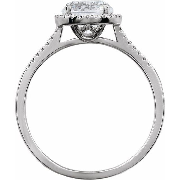 Sterling Silver Lab-Grown White Sapphire & .01 CTW Natural Diamond Ring
