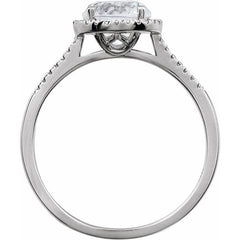 Sterling Silver Lab-Grown White Sapphire & .01 CTW Natural Diamond Ring