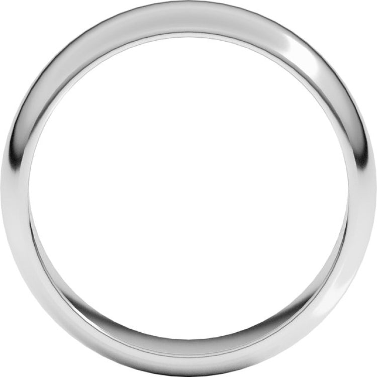 Platinum 6 mm Half Round Band Size 11