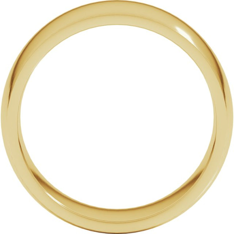 14K Yellow Gold 8 mm Lightweight Comfort-Fit Half Round Band Size 10