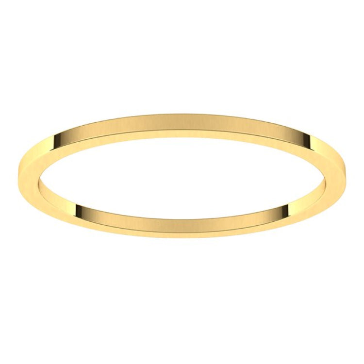 14K Yellow Gold 1 mm Flat Band Size 11