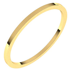 14K Yellow Gold 1 mm Flat Band Size 9.5