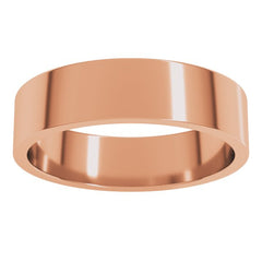 14K Rose Gold 5 mm Flat Band Size 6.5