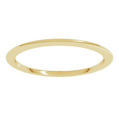 14K Yellow Gold 1 mm Comfort-Fit Half Round Band Size 8.5
