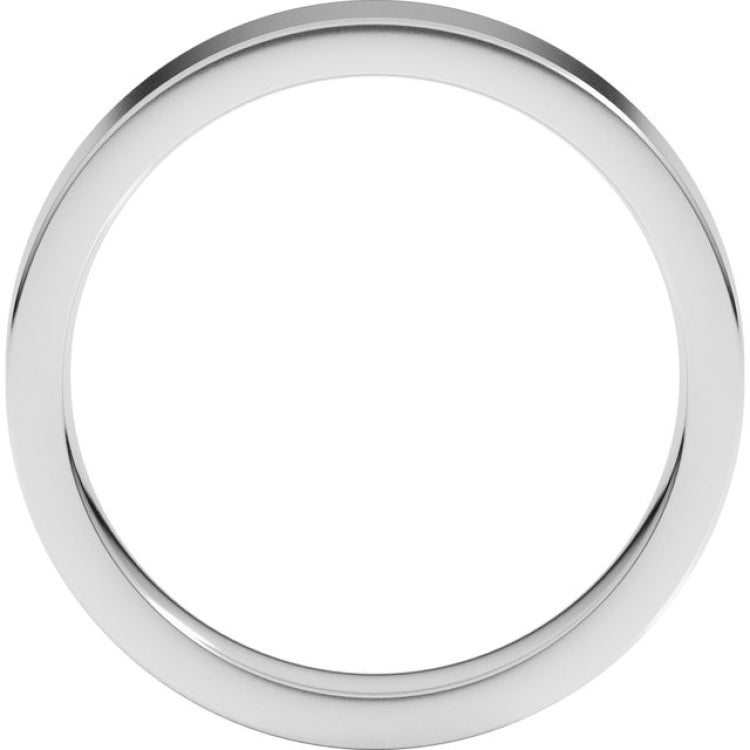 14K White Gold 4 mm Comfort-Fit Flat Band Size 6
