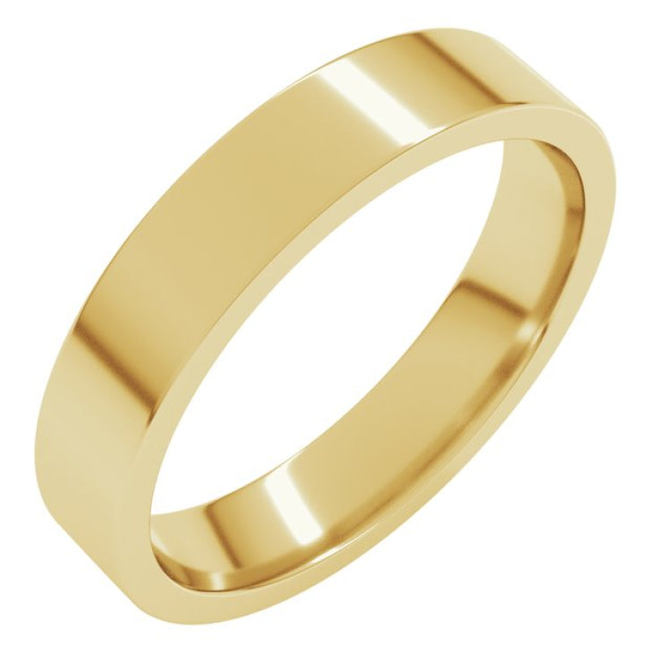 10K Yellow Gold 4 mm Lightweight Comfort-Fit Flat Band Size 6