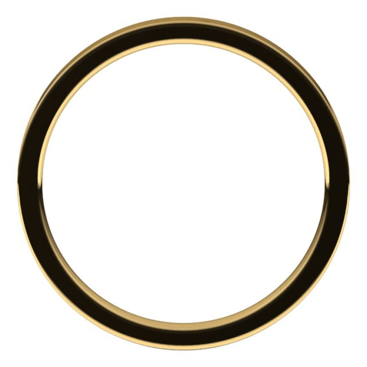 14K Yellow Gold 2 mm Flat Comfort Fit Light Band Size 6.5