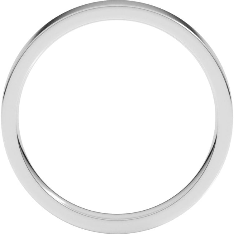 10K White Gold 3 mm Flat Comfort Fit Light Band Size 6