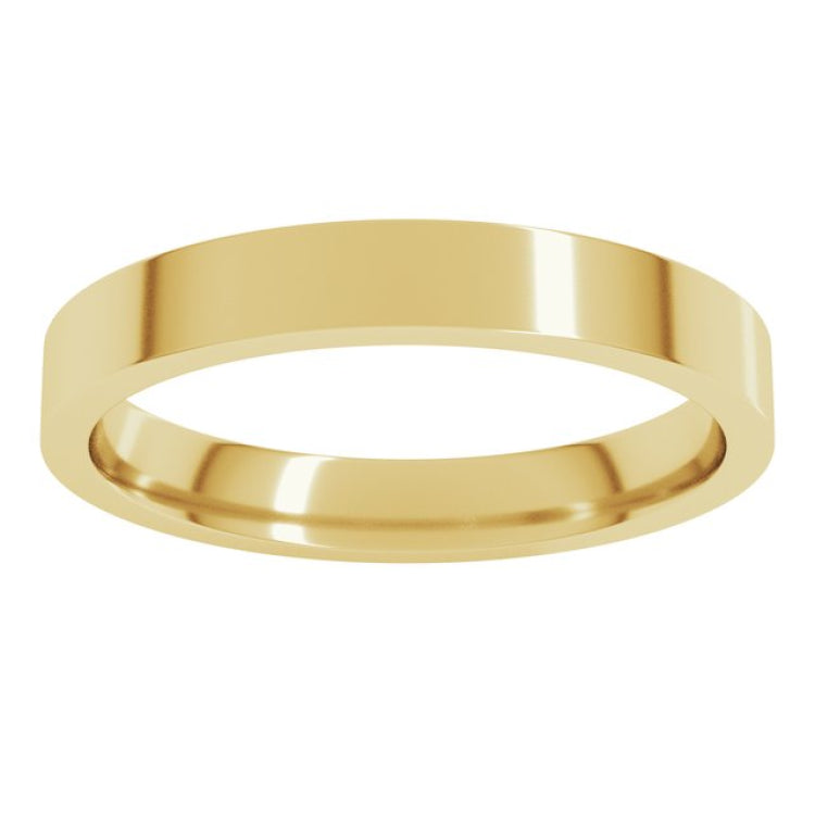 14K Yellow Gold 3 mm Flat Comfort Fit Light Band Size 8